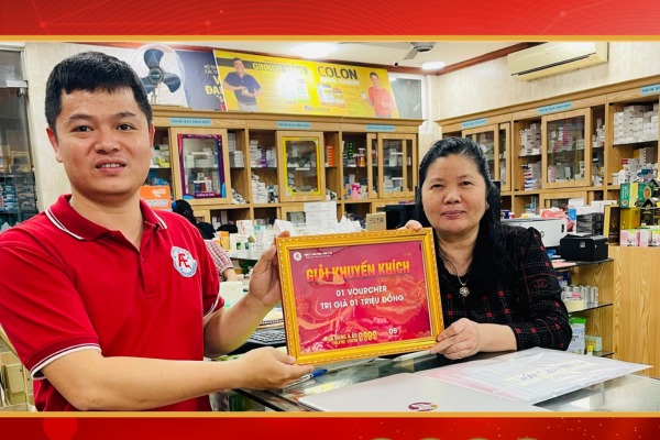Chúc mừng Nhà thuốc Hà Bắc đã đạt giải khuyến khích của chương trình là 1 voucher mua hàng trị giá 01 triệu đồng